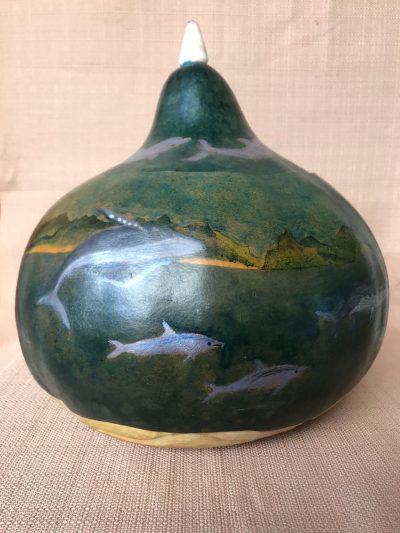 "Mauka To Makai" Gourd by Neola Caveny - 1