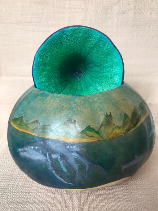 "Mauka To Makai" Gourd by Neola Caveny - 5