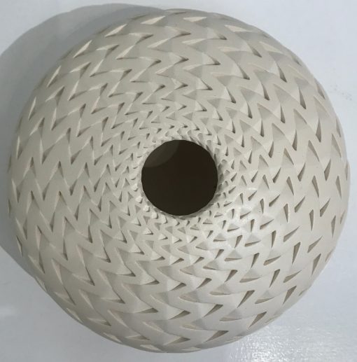 White Zigzag Vessel by Michael Wisner - MIW123