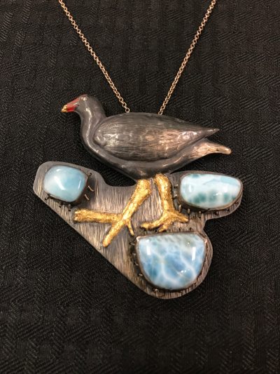 'Alae 'Ula (Hawai'ian Moorhen) Necklace by Stone O'Daugherty - SOJ599