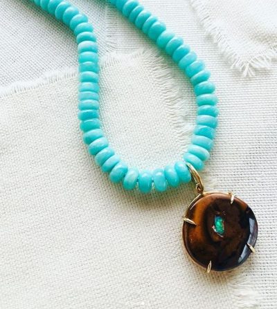 Amazonite Yowah Opal Necklace by Luchia McKinnon - LMK224