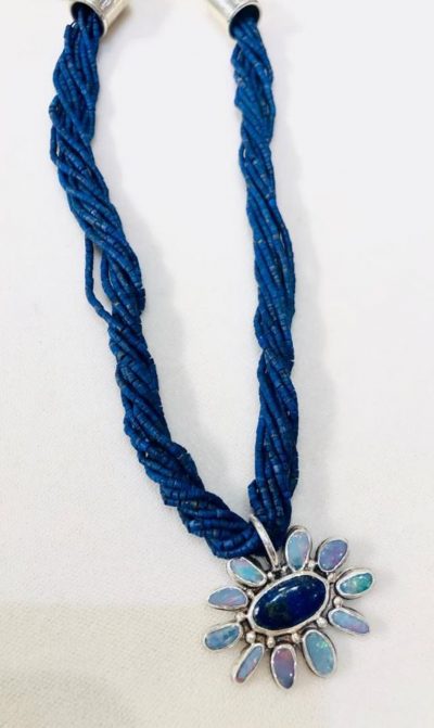 Australian Opal & Lapis Statement Necklace by Luchia McKinnon - LMK152