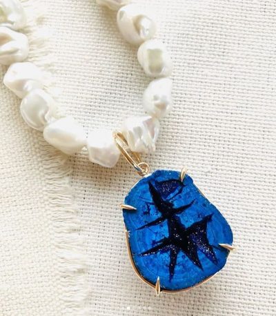 Azurite Geode Necklace by Luchia McKinnon - LMK222