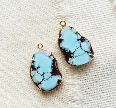 Lavender Turquoise Earrings by Luchia McKinnon - LMK215