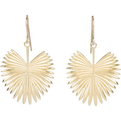 Fan Palm Earrings with 14K gold-filled French hooks - Amata Jewelry by Ladini - Handcrafted in Hawai'i