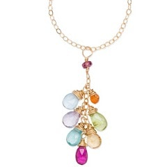 Anuenue (Rainbow) Waterfall Necklace, 14K gold-filled chain, 18" length - Amata Jewelry by Ladini - Handcrafted in Hawai'i