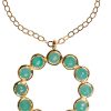 Amazonite Circle Necklace in gold vermeil - Amata Jewelry by Ladini - Handcrafted in Hawai'i.