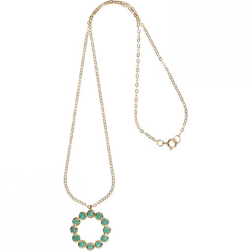 Amazonite Circle Necklace in gold vermeil - Amata Jewelry by Ladini - Handcrafted in Hawai'i.