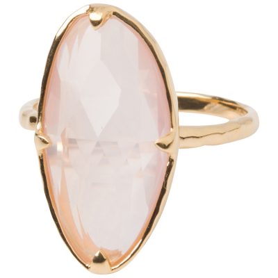 Rose Quartz Statement Ring in gold vermeil - Amata Jewelry by Ladini - Handcrafted in Hawai'i