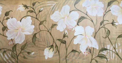 "White and Gold Hibiscus" by Christine Halton -Detail - CH576