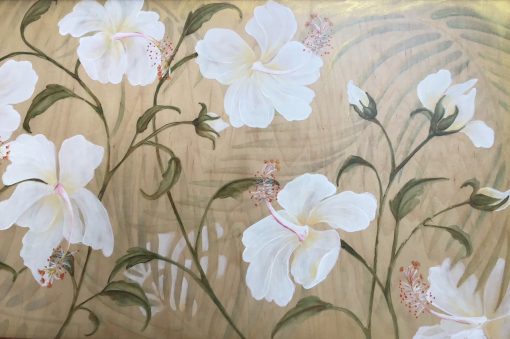 "White and Gold Hibiscus" by Christine Halton -Detail - CH576