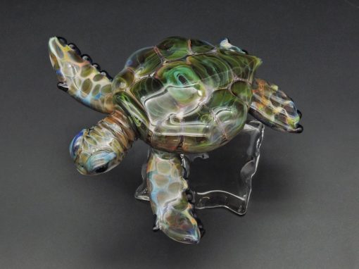 Handblown Glass Honu On Stand by Chris Upp - Example