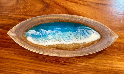 Canoe Resin Ocean Wooden Platter by Leilani Kepler - Large Example - LKK17