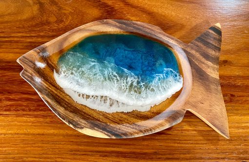 Fish Resin Ocean Wooden Bowl by Leilani Kepler - Example - LKK18