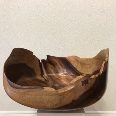Rare Natural Edge Kou Wood Vessel by Roger Sanchez