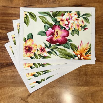 Tropical Hibiscus Set of 4 Placemats by Bonnie Warren