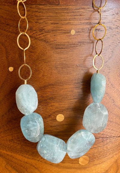 aquamarine Nugget Necklace by Amata Jewelry - AMAN10AQUA