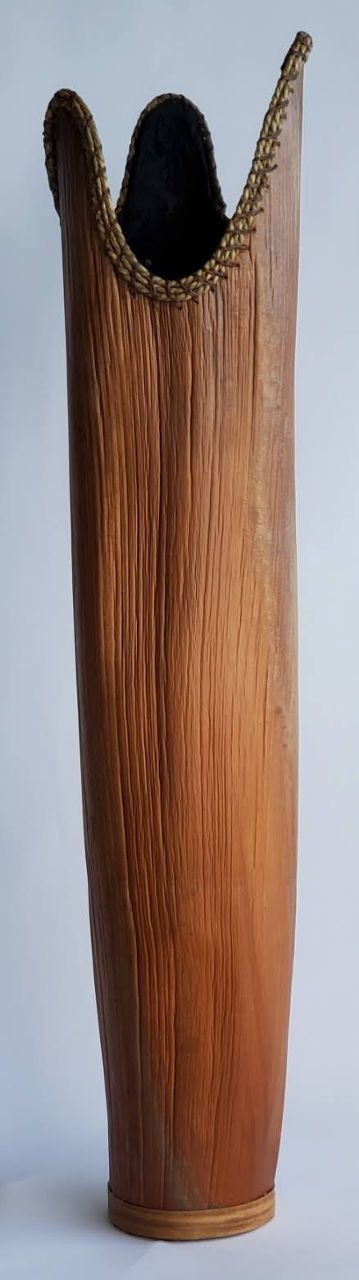 Palm Sheath Sculpted with Sea Grass by Dee Chapon - Front View