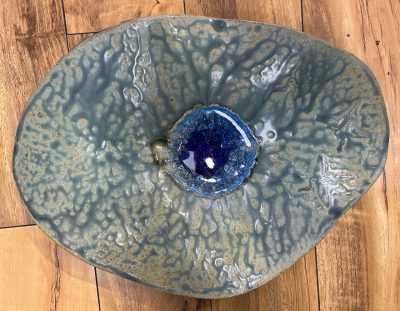 Large Beach Glass Vessel by Marylyn Holland - Top View - MAH265