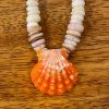 Puka Shell Necklace by Kanna McCann - 17" with Sunrise Shell Drop - PANK1477-M