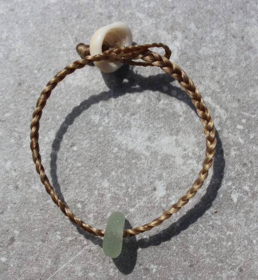 Seafoam Sea Glass Pebble Bracelet by Sam Grim - SAM887