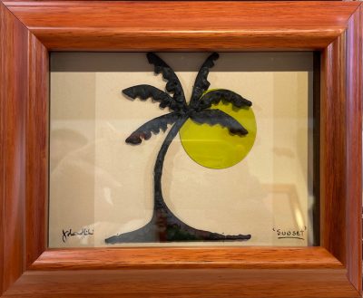 "Sunset" Bronze/Pewter Framed Shadowbox Sculpture by John Ilnicki