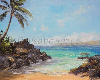 "Pa'ako Beach (Secret Cove) Maui" by Lisabongzee - LBZ265