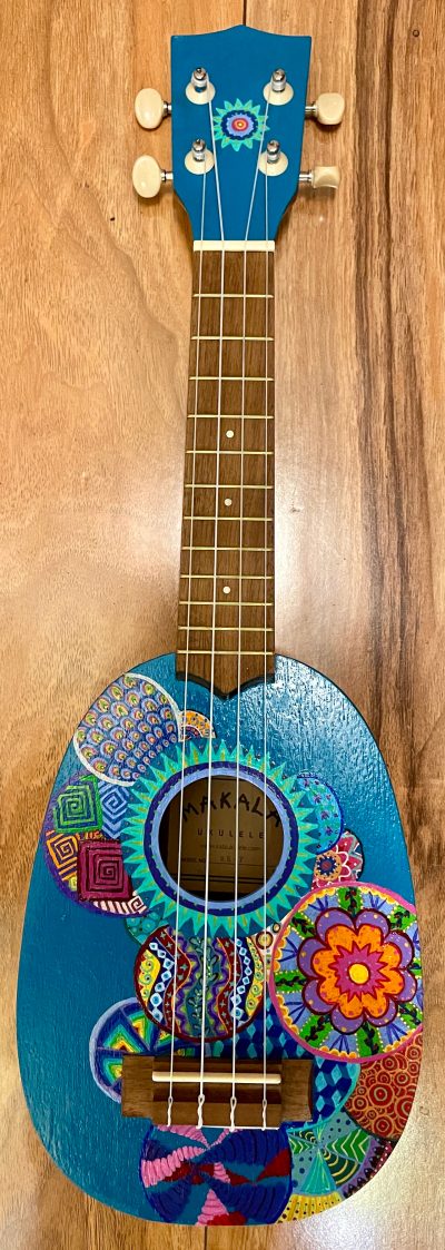 Handpainted Ukulele with Rounded Bottom by DeDe DeBiase - DEDE003