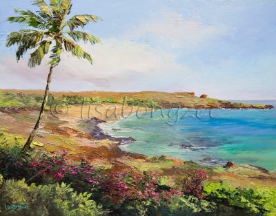 "Lone Palm ~ Hulopo'e Beach, Lana'i" by Lisabongzee - LBZ284