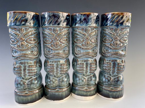 Tiki Highballs by Ocean Raku Pottery