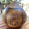 Lidded Marquesan Manta Ray Gourd by Neola Caveny - NEC140