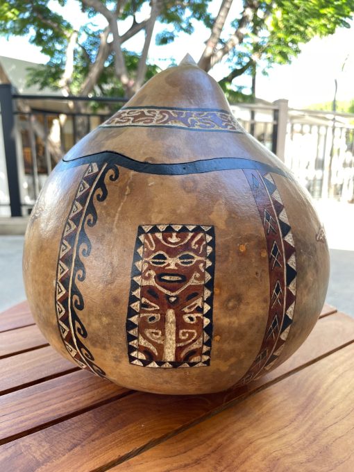 Lidded Marquesan Manta Ray Gourd by Neola Caveny - NEC140