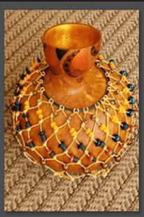 Inca Gold Shekere Gourd by Jaz Staley - JSE092