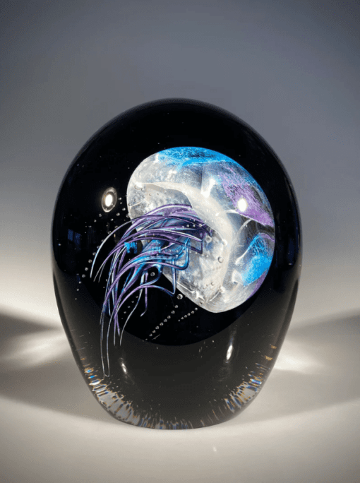 EXAMPLE: Jellyfish Single Sideways Midnight Blue/Purple by Hot Island Glass