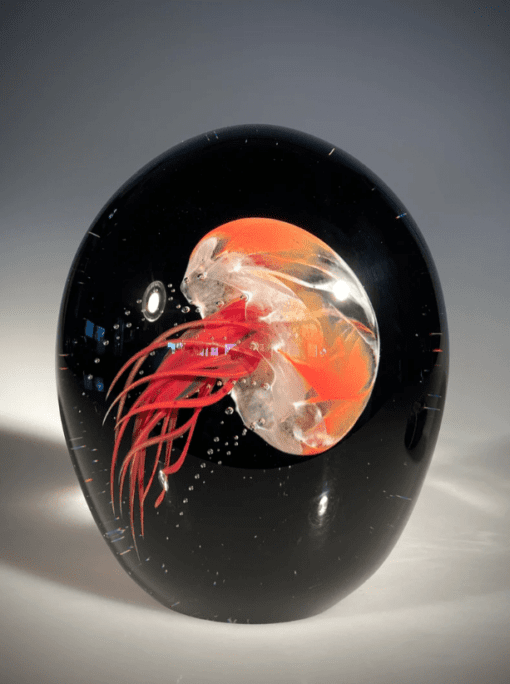 EXAMPLE: Jellyfish Single Sideways Midnight Red by Hot Island Glass