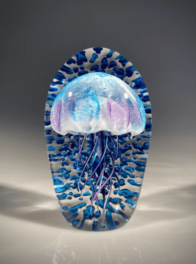 EXAMPLE: Jellyfish Single Ripple Blue/Purple by Hot Island Glass