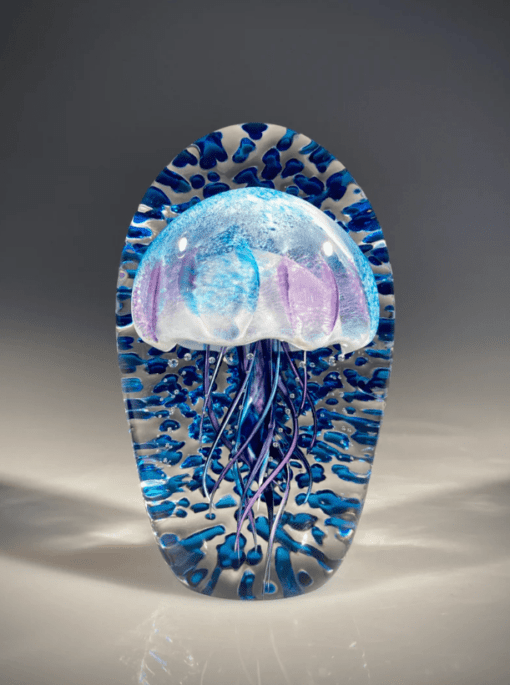 EXAMPLE: Jellyfish Single Ripple Blue/Purple by Hot Island Glass