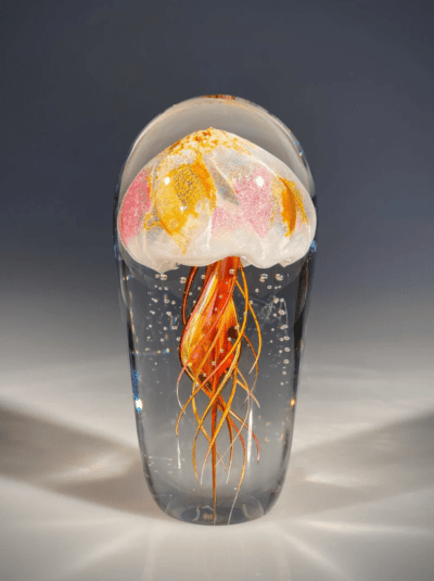 EXAMPLE: Jellyfish Single Ruby/Amber by Hot Island Glass