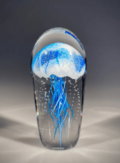 EXAMPLE: Jellyfish Single Blue by Hot Island Glass