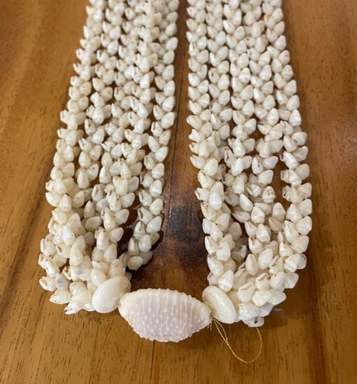 Ni'ihau Collectors' Lei, 38-Inch 5-Strand Pikake Momi Keokeo - PANC1057