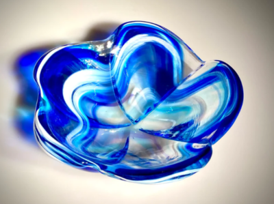 EXAMPLE: Plumeria Bowl in Blues by Hot Island Glass