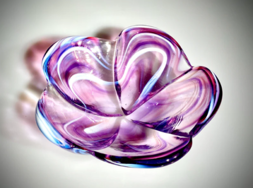 EXAMPLE: Plumeria Bowl in Purples by Hot Island Glass