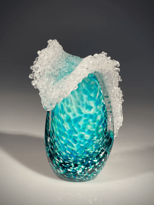 EXAMPLE: Glass Wave, Cresting in Turquoise by Hot Island Glass