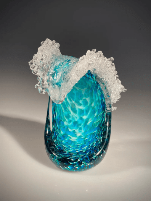 EXAMPLE: Glass Wave, Cresting in Turquoise by Hot Island Glass