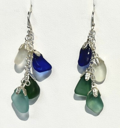 Maui Sea Glass Cluster Earrings by Guillian Malone - EXAMPLE