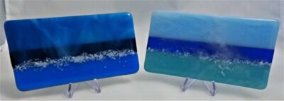 Rectangular Fused Glass Decorative Tiles - Ocean Colors by Susie Donaldson - SUD008