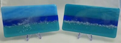 Rectangular Fused Glass Decorative Tiles - Ocean Colors by Susie Donaldson - SUD008