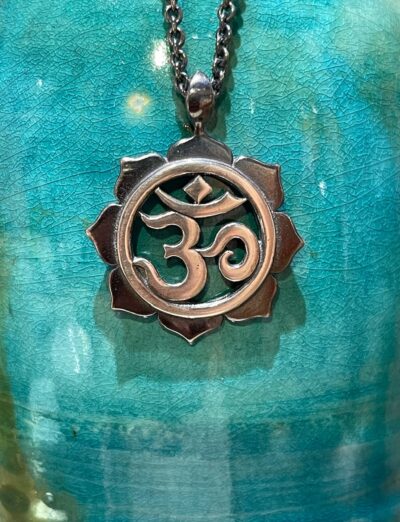 Oxidized Silver Om Pendant on Chain by Cathleen Bunt - CTB11