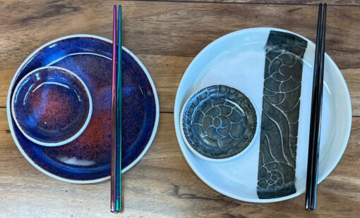 Round Ceramic Sushi Sets, Small and Medium, by Curt Stevens