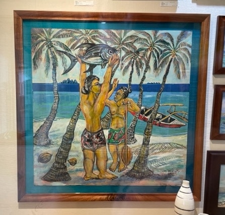 Fish Gifts (Hawaiian Kane Men with Fish on Beach) - Original Oil